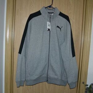 NWT Puma Men's Gray Fleece lined Track Jacket
